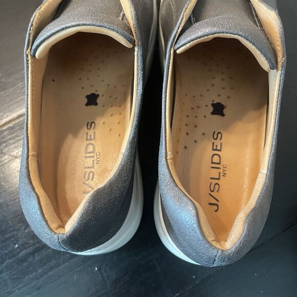 J/Slides NYC Women's Dark Grey Suede Noel Platform Sneaker Size 6 M Slip On - Picture 3 of 8